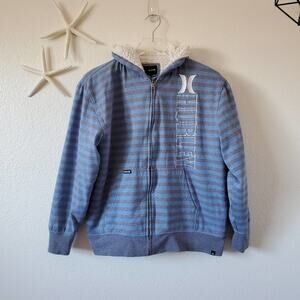 Hurley Zip Up Fleece Casual Everyday Sweater Size XL Blue